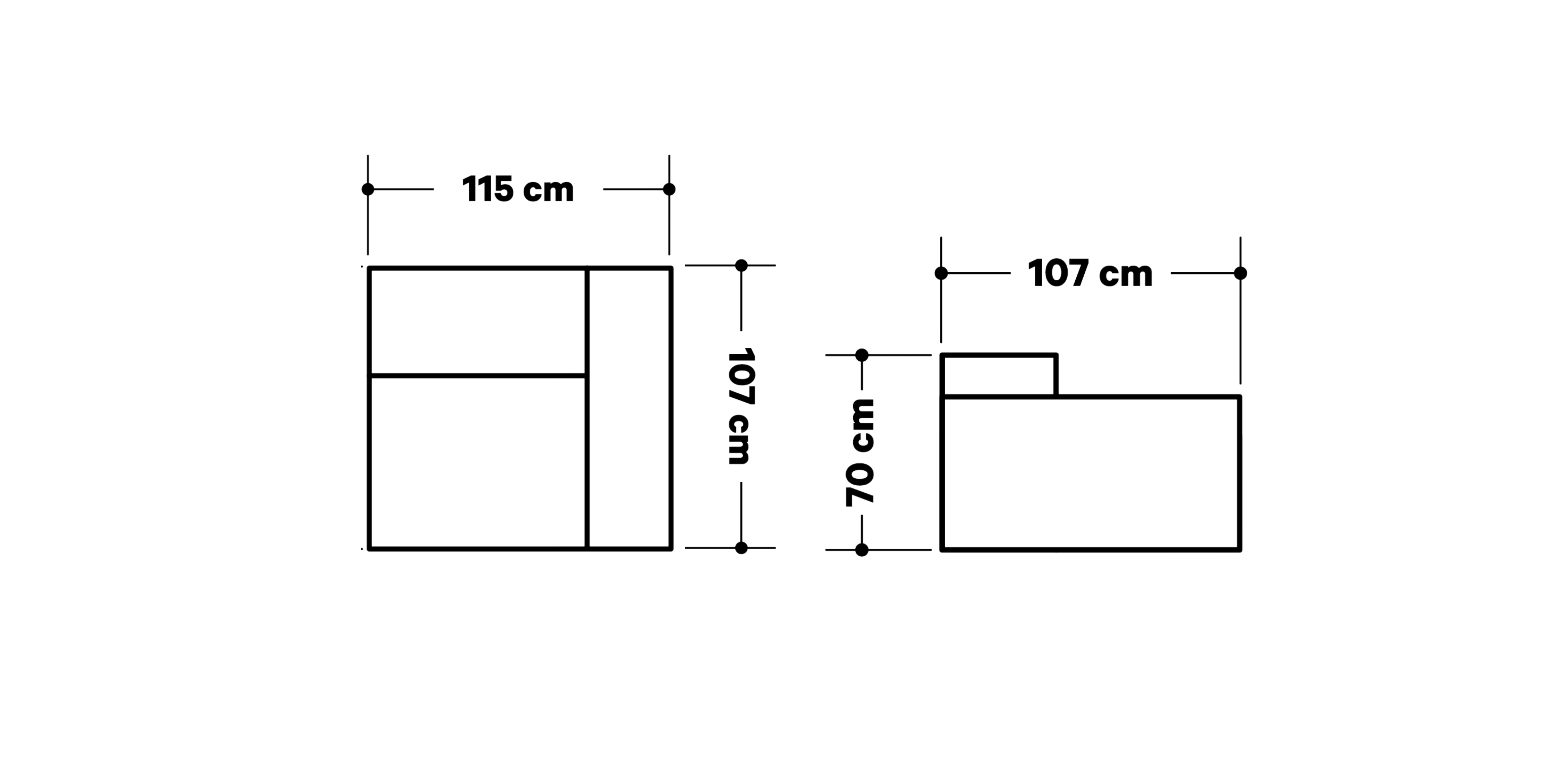 Product dimensions diagram