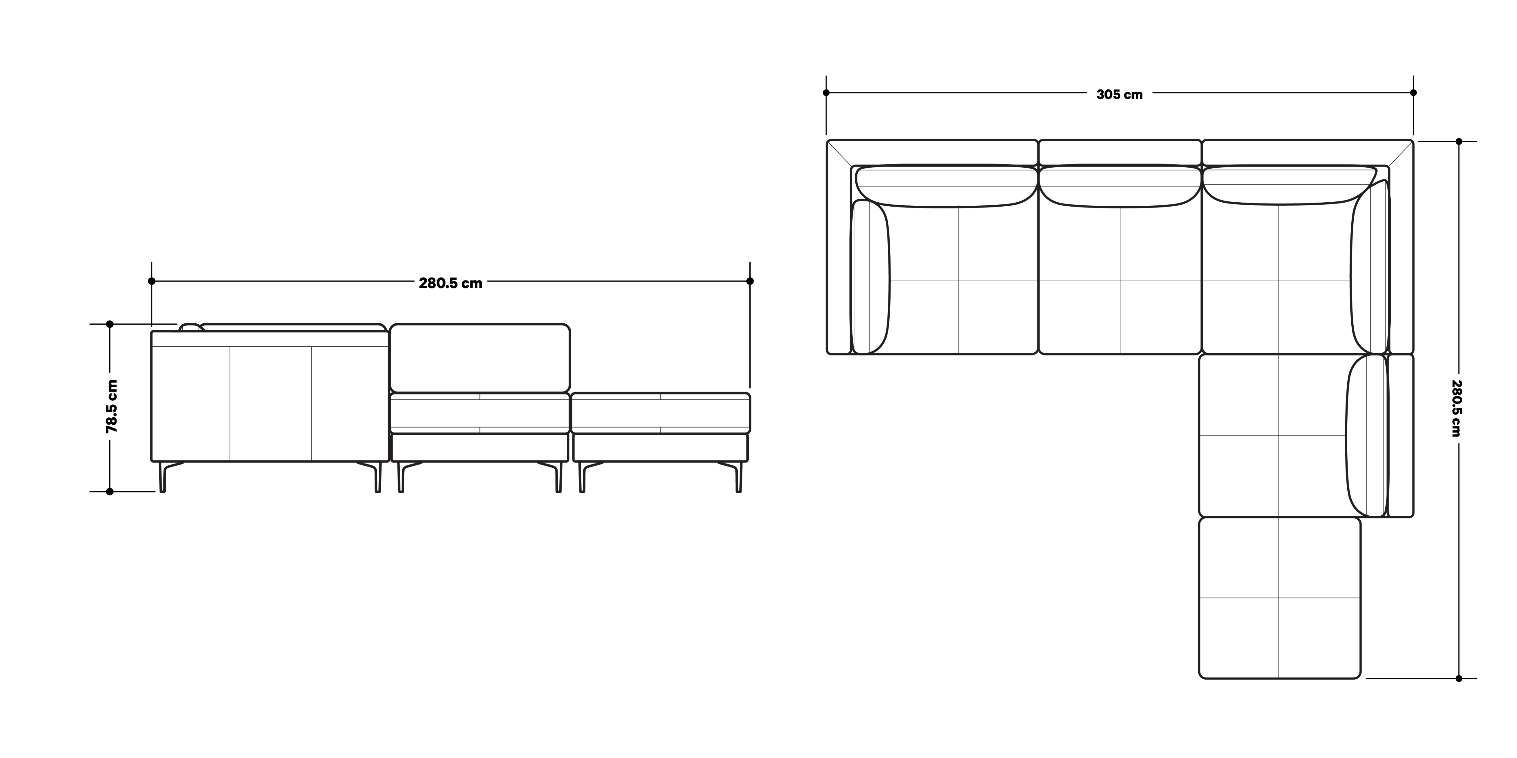 Product dimensions diagram