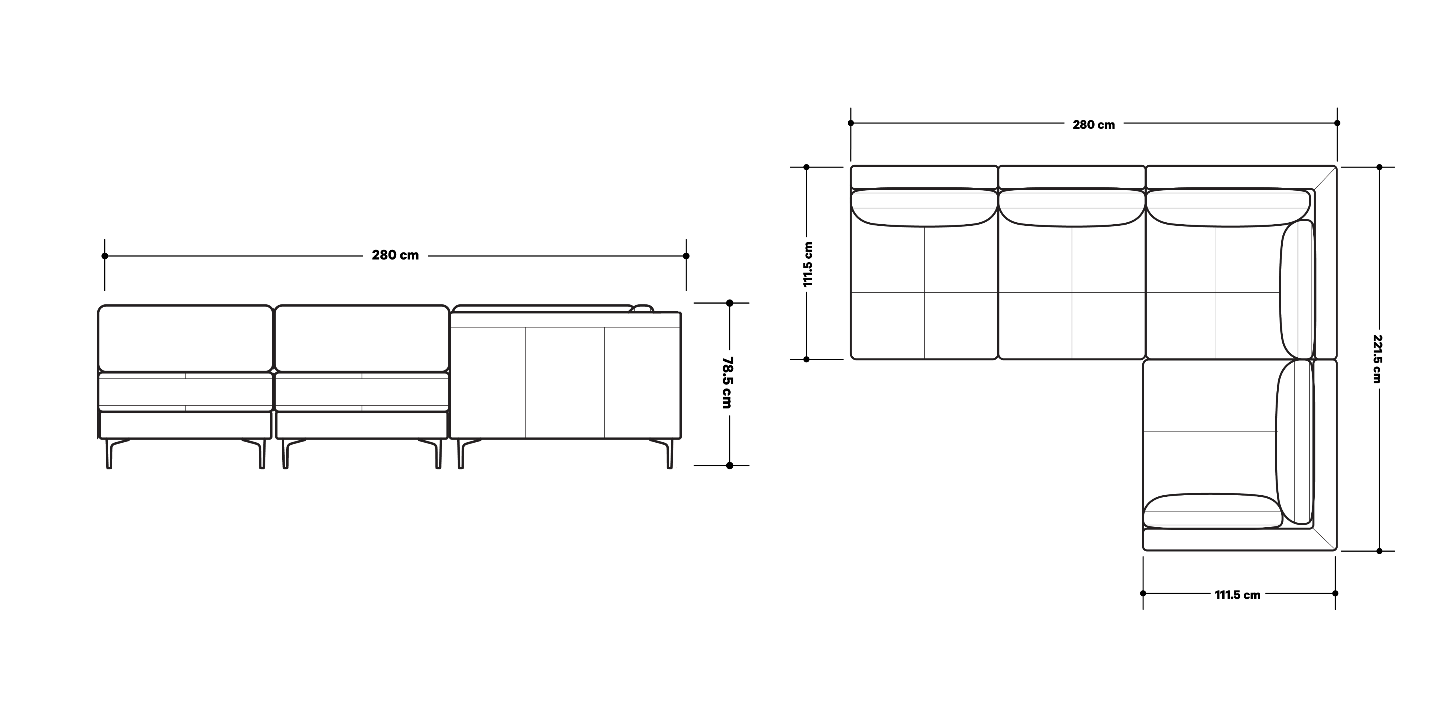 Product dimensions diagram