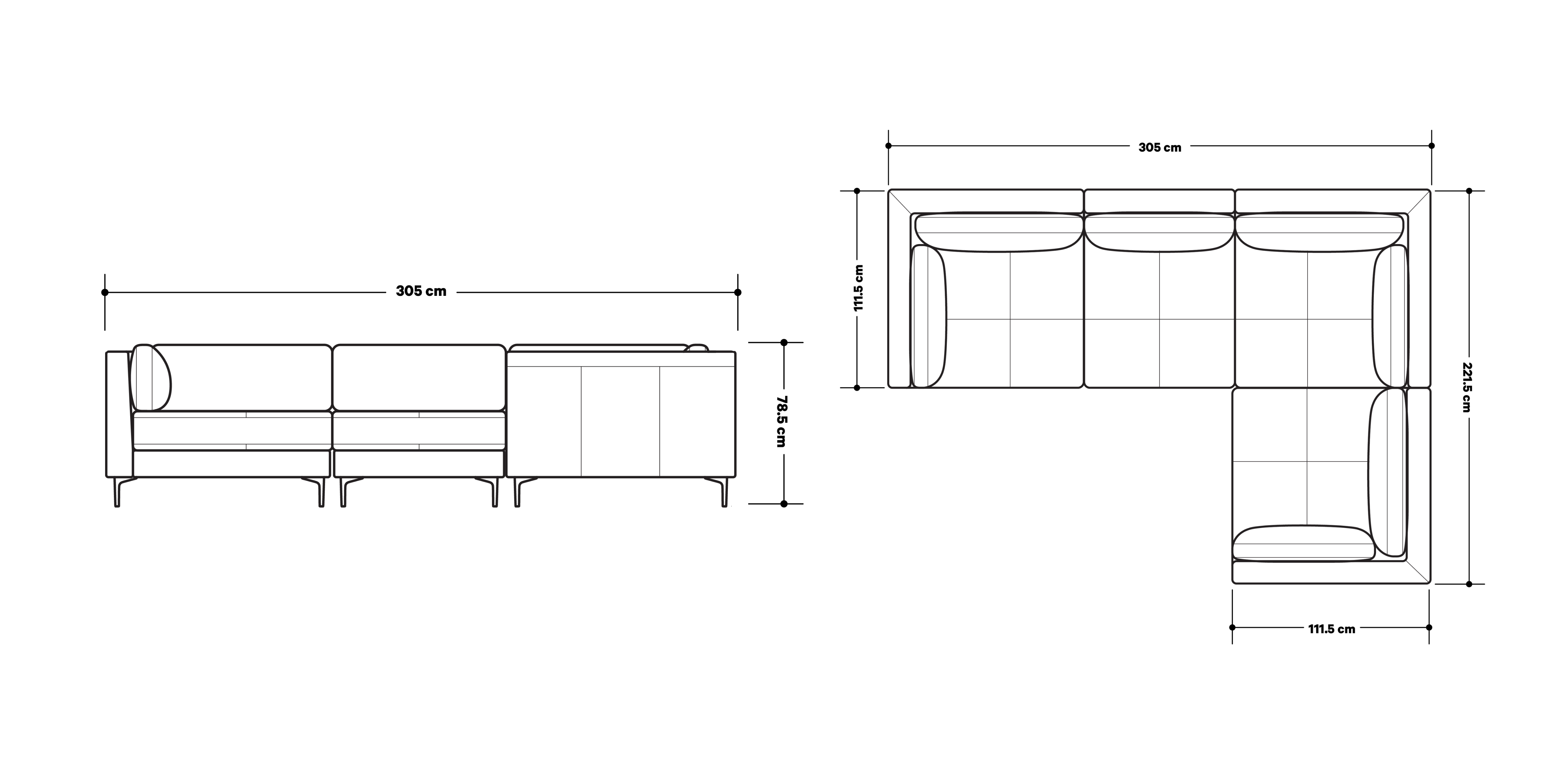 Product dimensions diagram