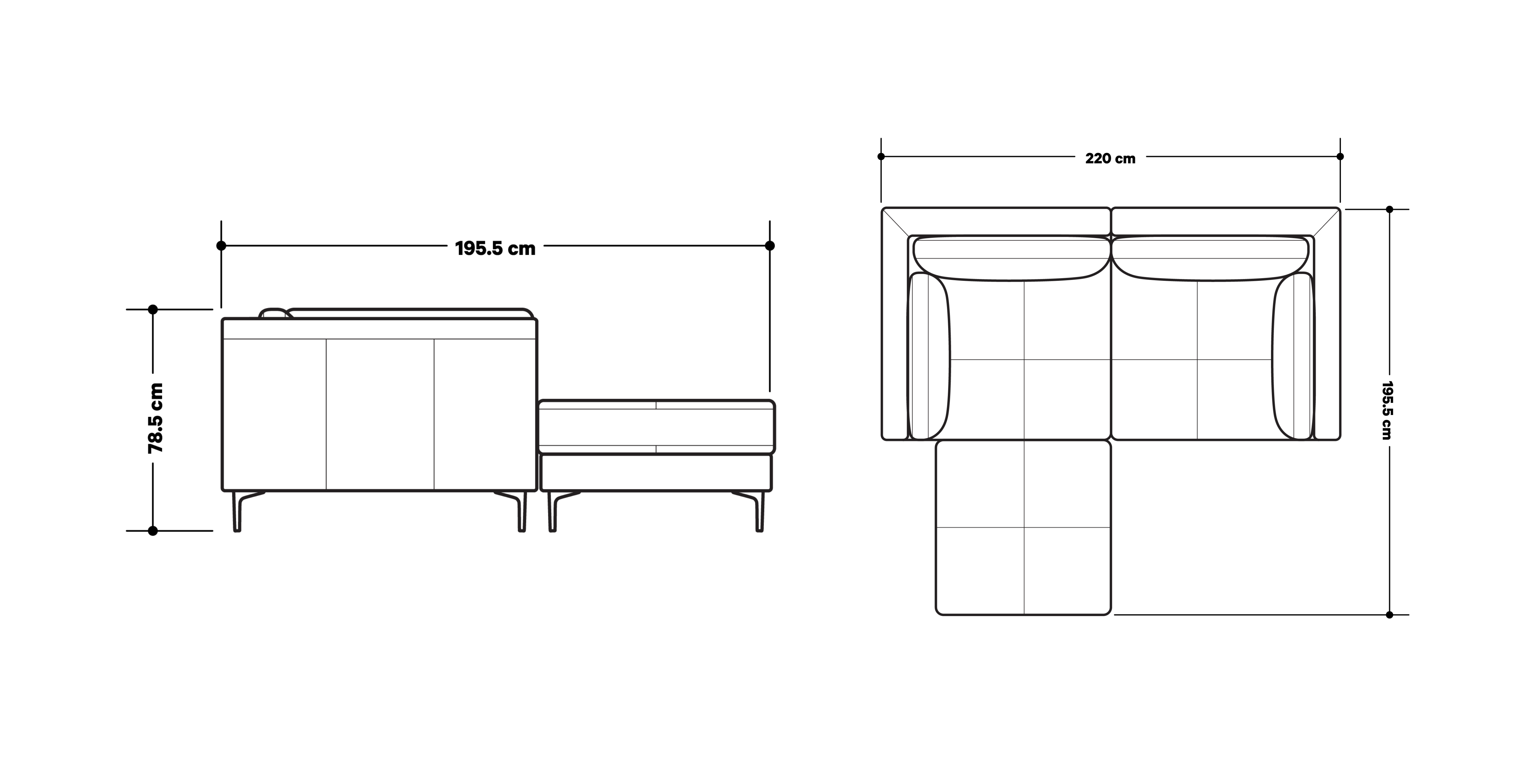 Product dimensions diagram