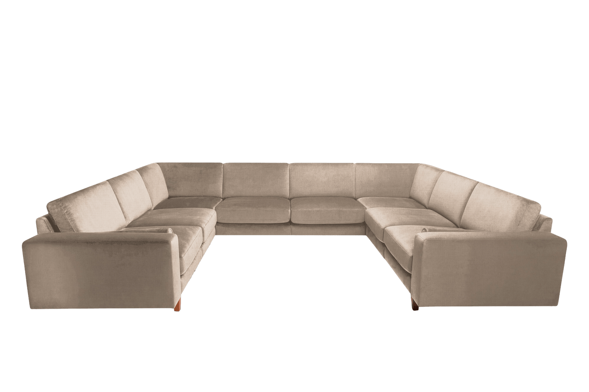 Jade Modular U Shape in Pine Nut Woven Mix | SUPERBA