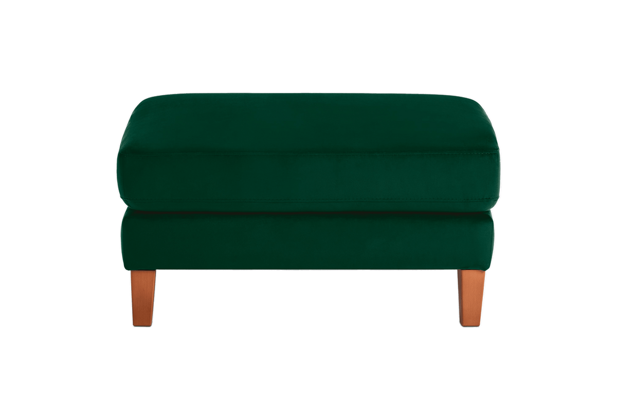 Jade Footstool in Duru Forest Velvet