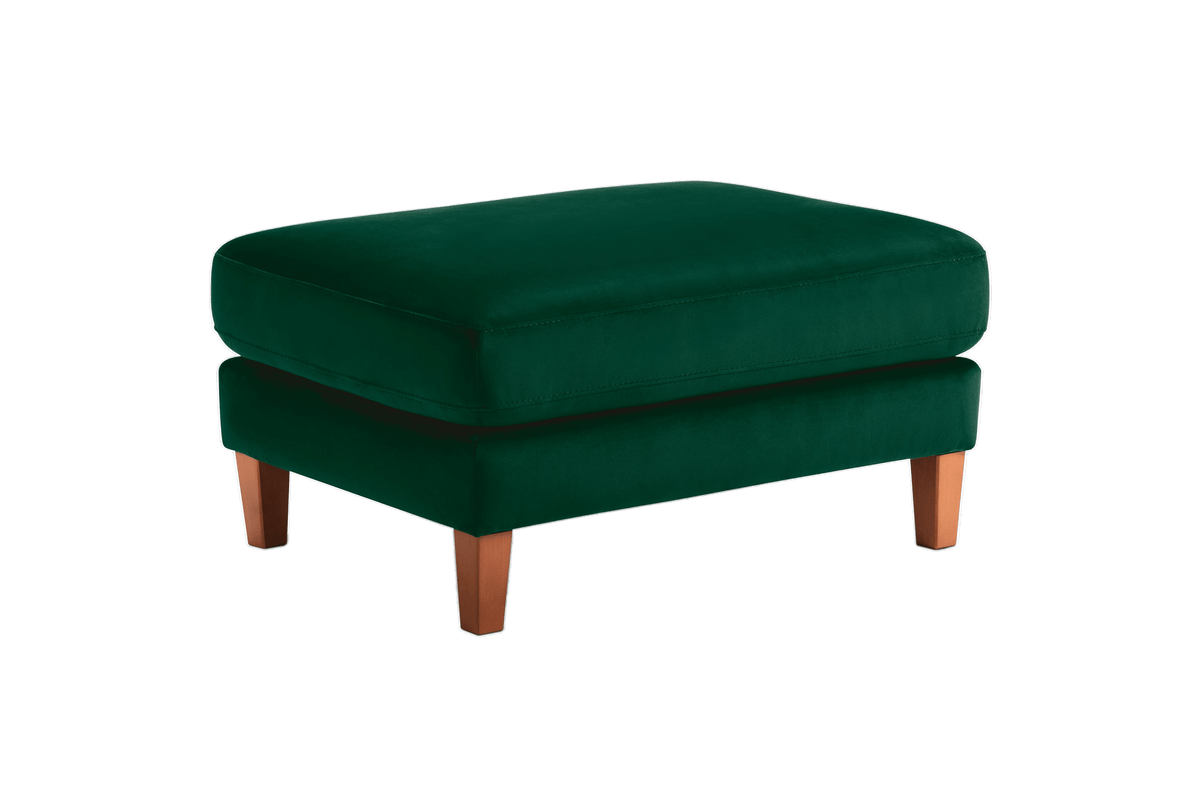 Jade Footstool in Duru Forest Velvet