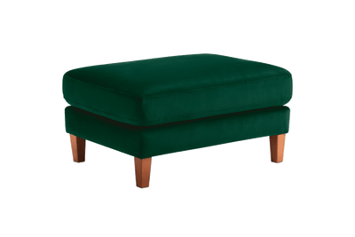 Jade Footstool in Duru Forest Velvet