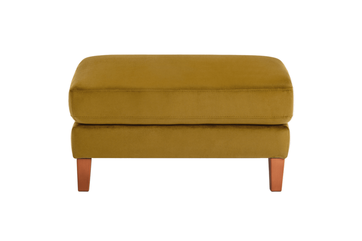 Jade Footstool in Duru Turmeric Velvet