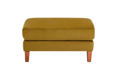 Jade Footstool in Duru Turmeric Velvet