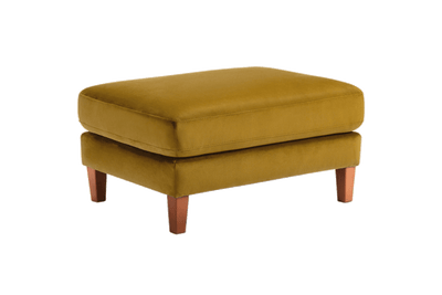 Jade Footstool in Duru Turmeric Velvet