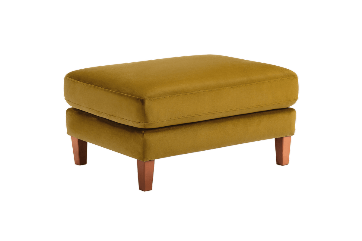 Jade Footstool in Duru Turmeric Velvet