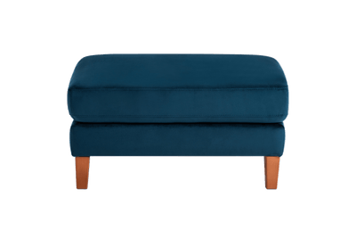 Jade Footstool in Duru Pacific Velvet