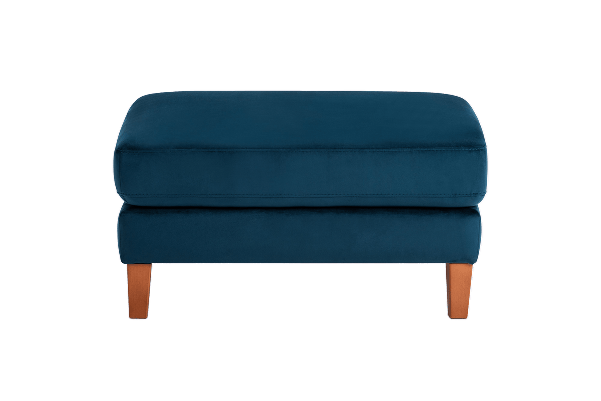 Jade Footstool in Duru Pacific Velvet