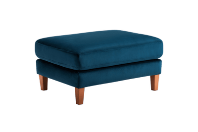Jade Footstool in Duru Pacific Velvet