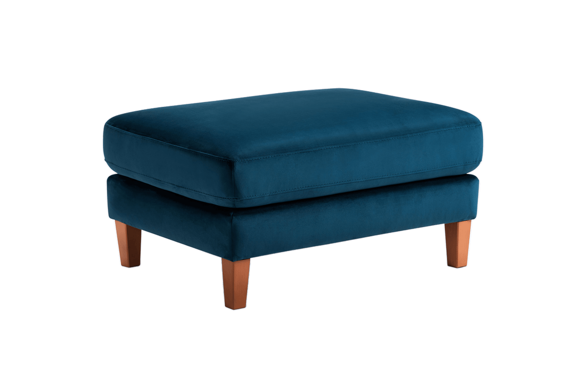 Jade Footstool in Duru Pacific Velvet