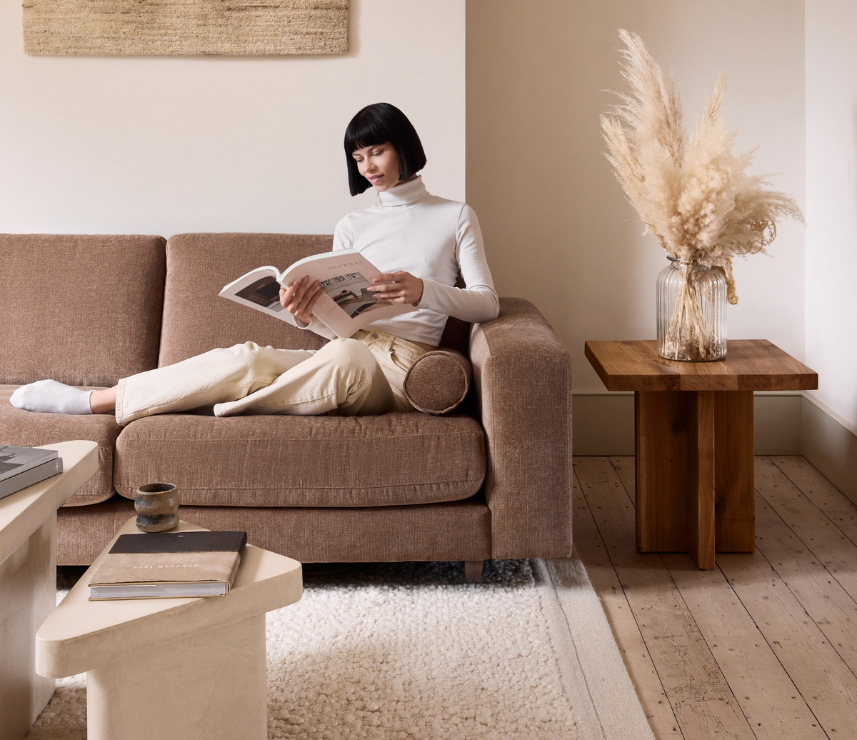 Jade Large Sofa in Roni Biscotti