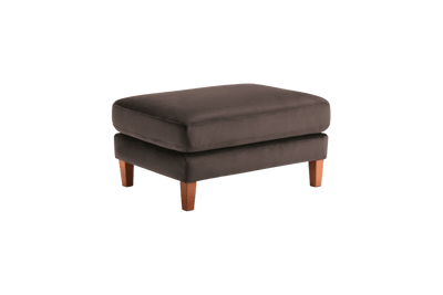 Jade Footstool in Duru Dark Mustela Velvet