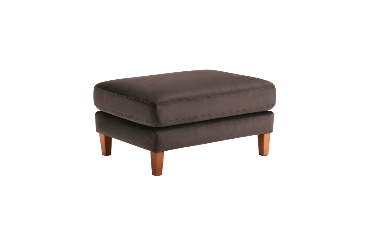 Jade Footstool in Duru Dark Mustela Velvet
