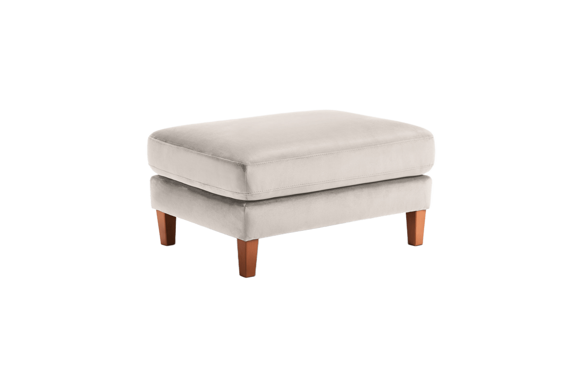 Jade Footstool in Duru Creme Velvet