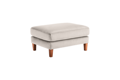 Jade Footstool in Duru Creme Velvet