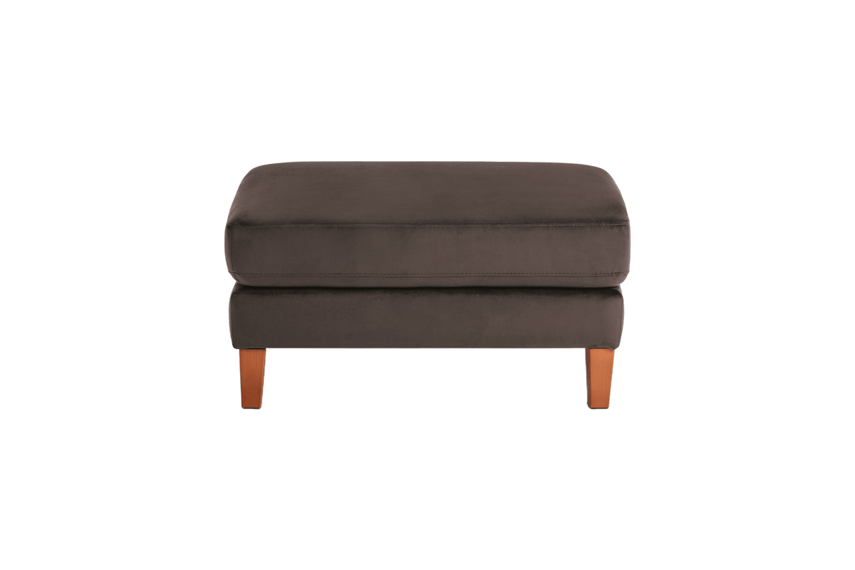 Jade Footstool in Duru Dark Mustela Velvet