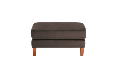 Jade Footstool in Duru Dark Mustela Velvet