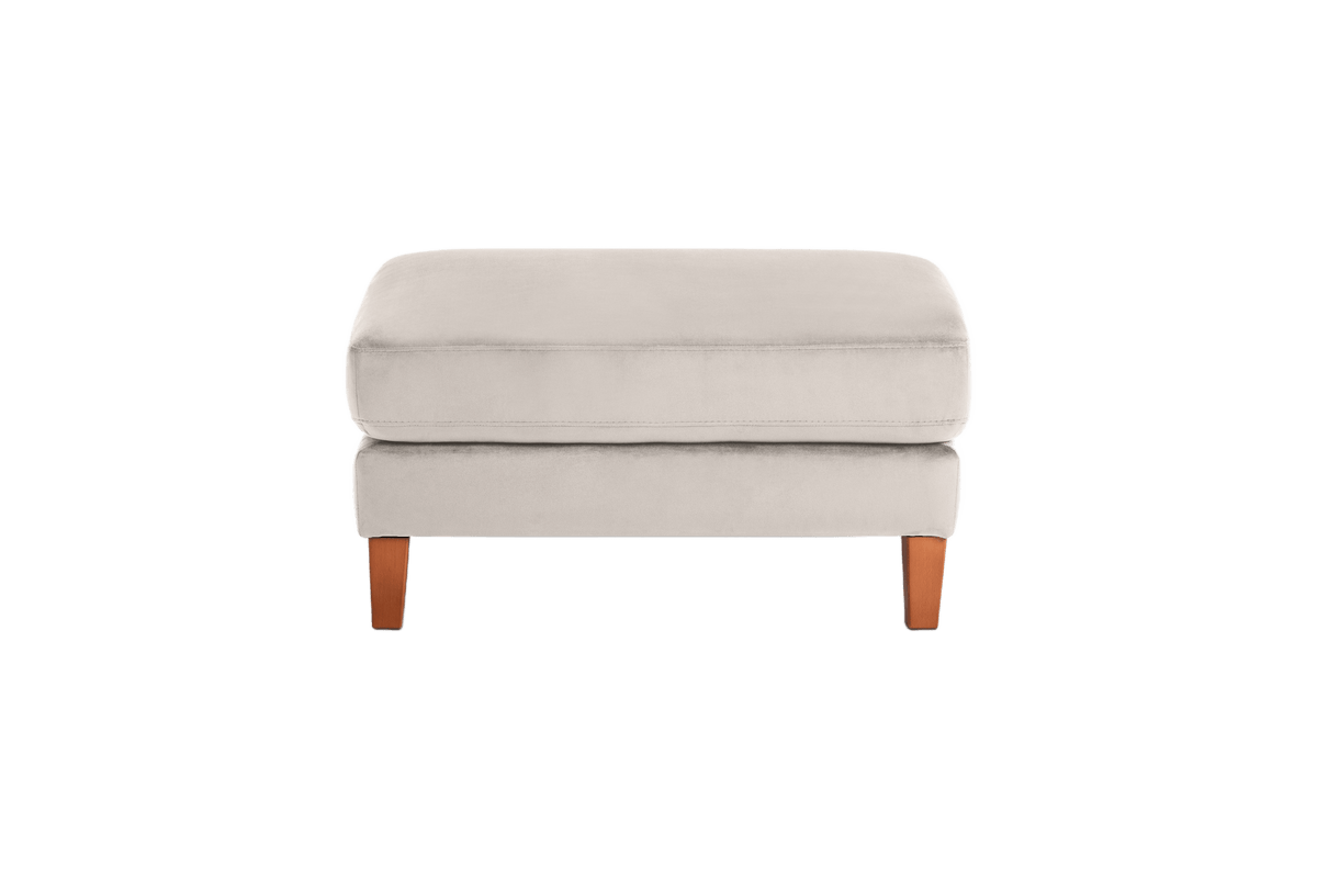 Jade Footstool in Duru Creme Velvet