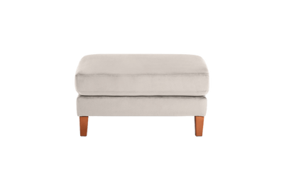 Jade Footstool in Duru Creme Velvet